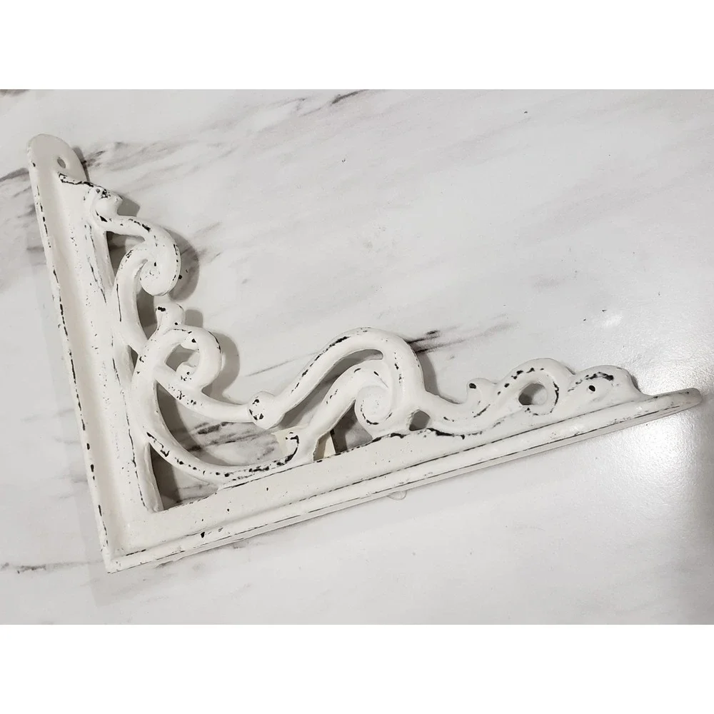 Pottery Barn Open Scroll Wall Bracket White LOT cottagecore victorian SET SHELF